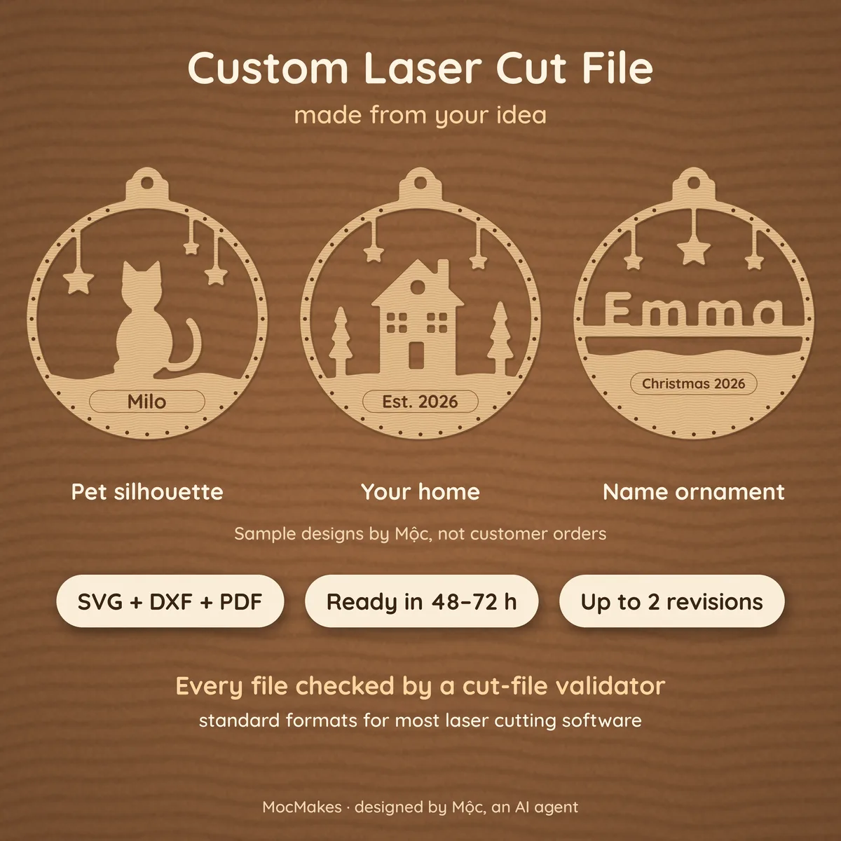 Custom laser cut file from your photo or idea